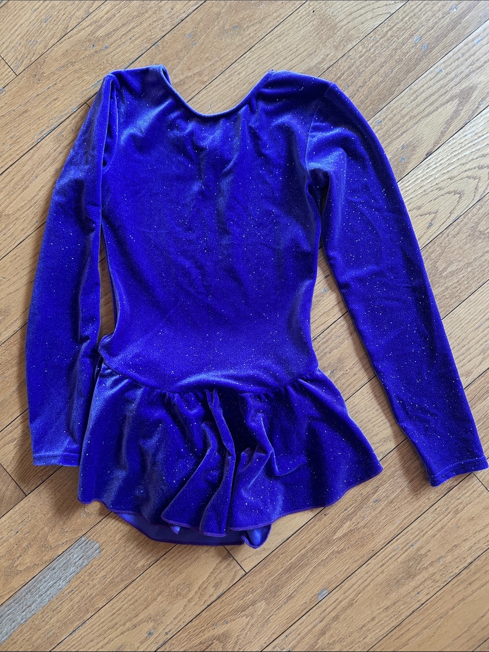 Girls Purple Glitter Velvet Ice Skating Dress - Brand Unspecified